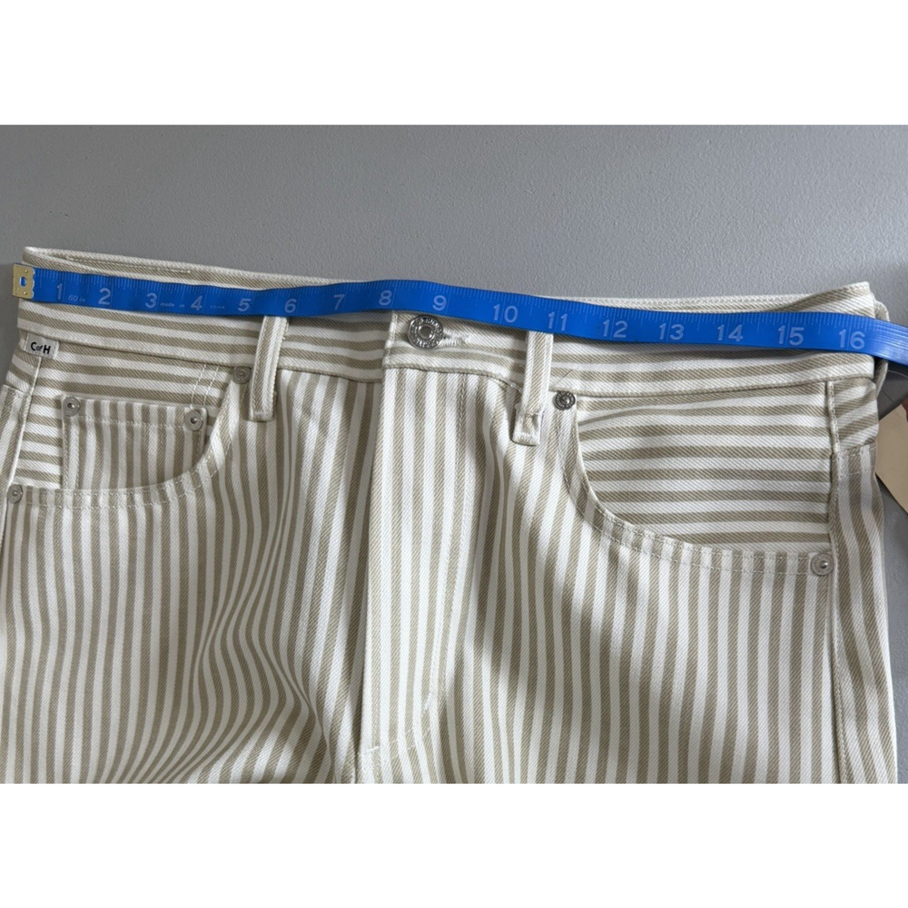 Citizens of Humanity Horseshoe Stripe Barrel Jeans Womens 27 Khaki Wide Leg READ - Picture 12 of 16